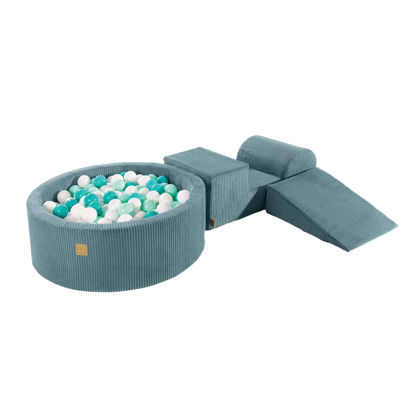 Luxe Ribstof Soft Play Speelset met Ballenbak – 4-delige klimblokken