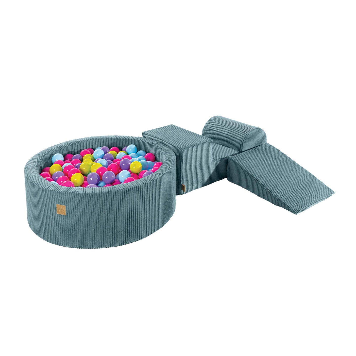 Luxe Ribstof Soft Play Speelset met Ballenbak – 4-delige klimblokken