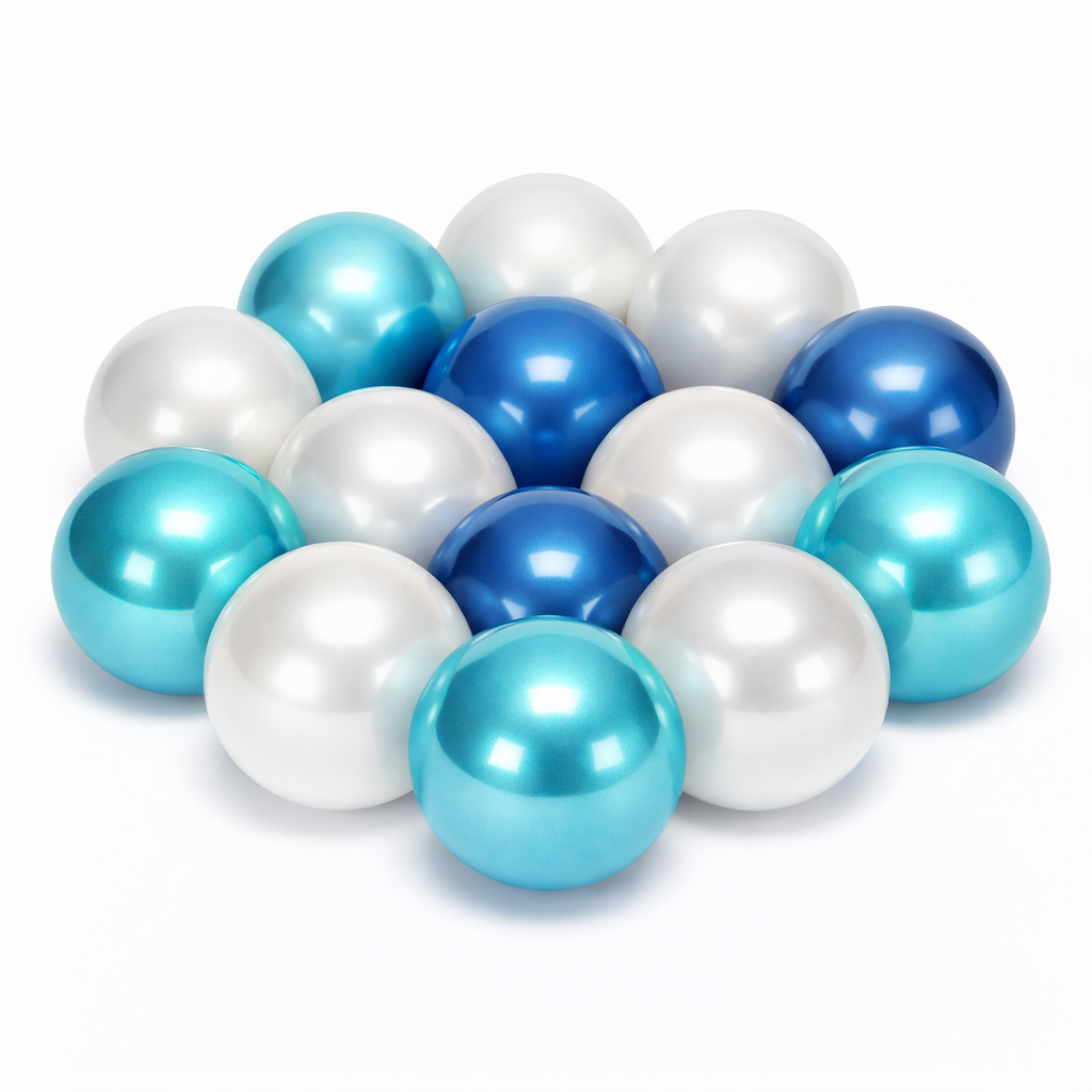 Ballenbakballen 7 cm – metallic blauw