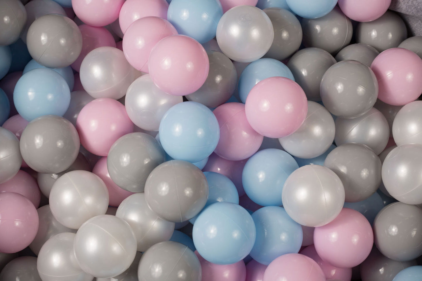 Pearl Harmony Mix Ballenbakballen 7 cm – Babyblauw, Roze, Grijs & Parelmoer