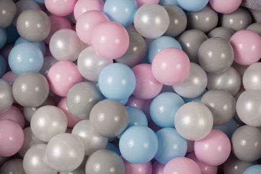 Pearl Harmony Mix Ballenbakballen 7 cm – Babyblauw, Roze, Grijs & Parelmoer