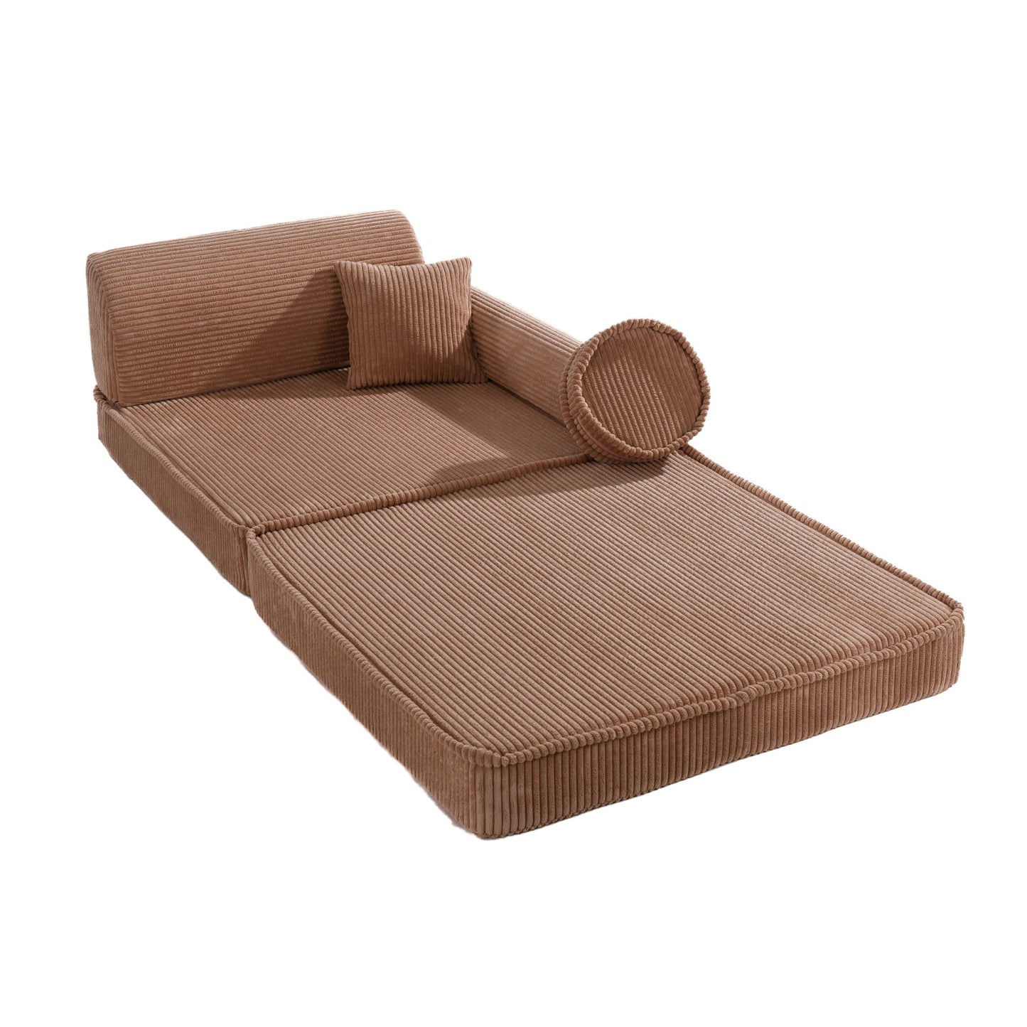 Modulaire Kinderbank Sofa 10 Elementen Ribstof – Zachte Speelbank