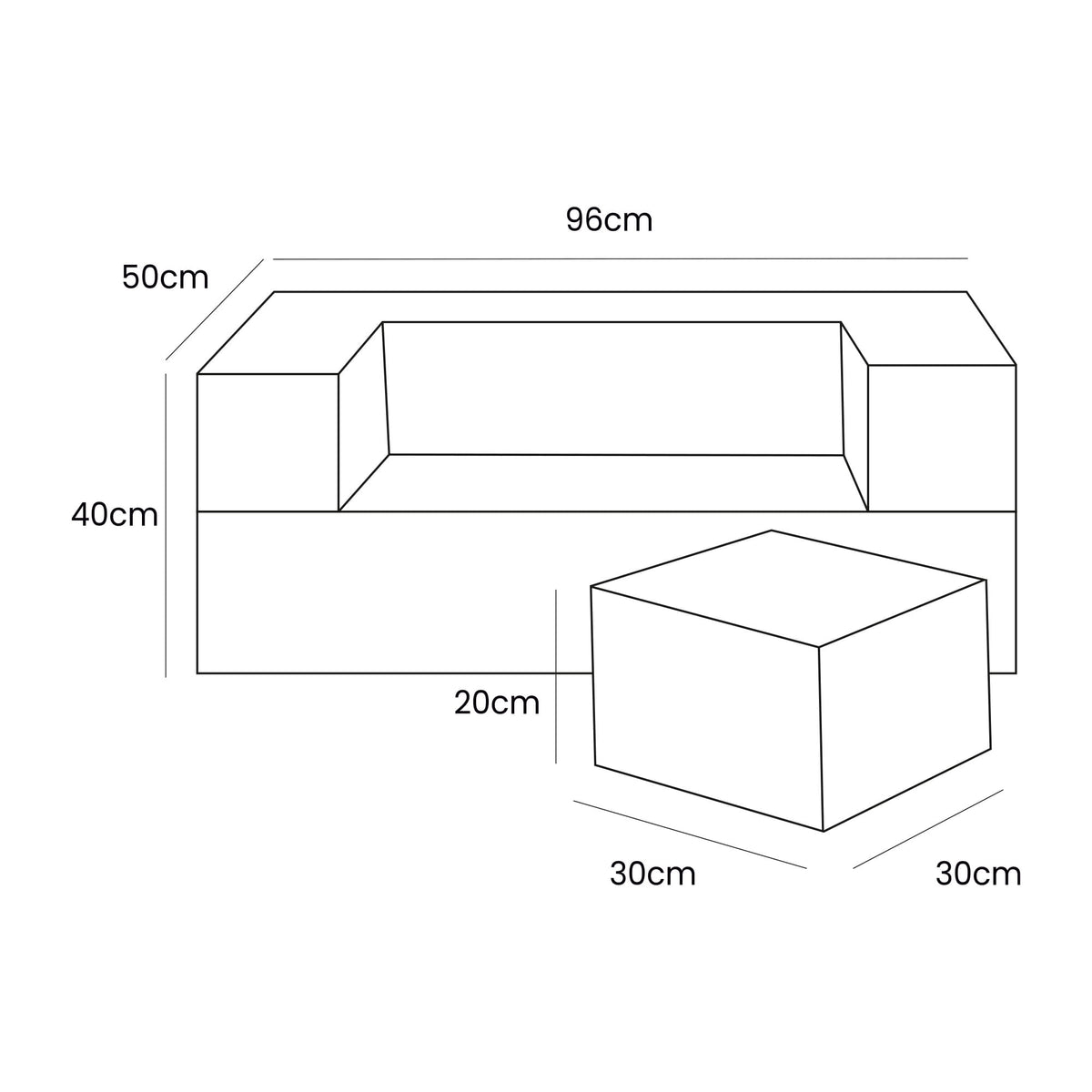 Modulaire Kinderbank – 4 Elementen - 5 Kleuren