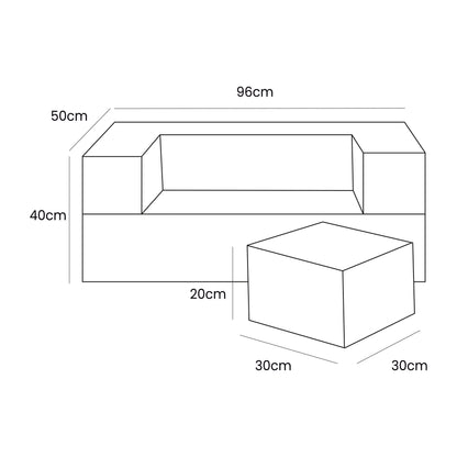 Modulaire Kinderbank – 4 Elementen - 5 Kleuren