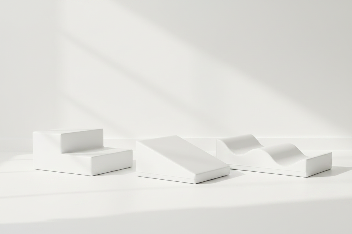 Witte softplay blokken op witte achtergrond